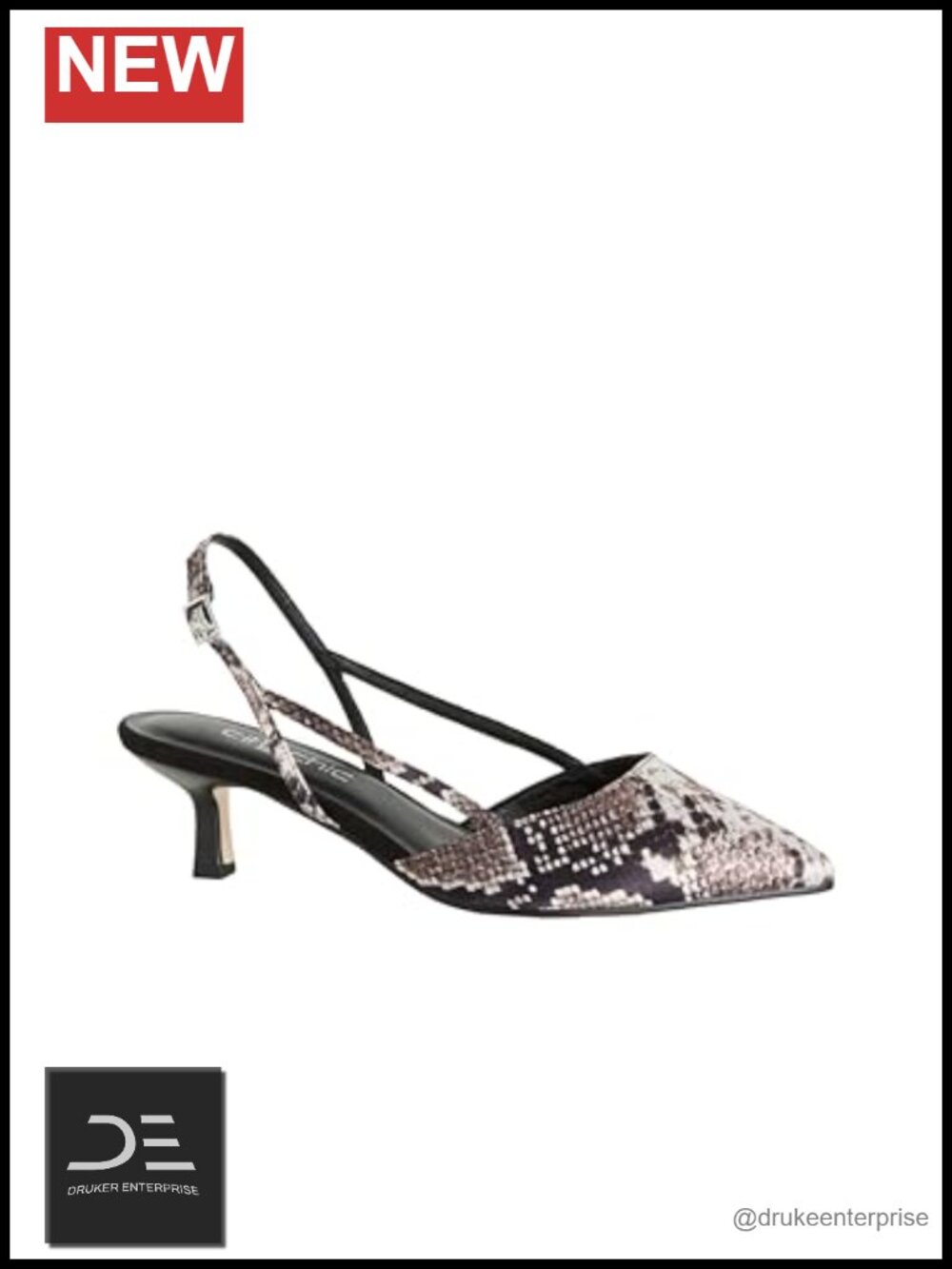 Women's Pointed Toe Leopard Print Slingback Pumps with Kitten Heel